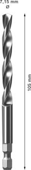 Centrējošais urbis PCPlus HSS-G Ø 7,15x105 mm, Urbjmašīnām/skrūvgriežiem, triecienurbjmašīnām/triecienskrūvgriežiem EXPERT POWER CHANGE PLUS CENTRĒJOŠAIS URBIS, 2608900528, BOSCH (2608900528)