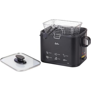 Jata Фритюрница FR5600, 1,3L, 1000W, металл, силикон, регулируемый термостат, стеклянная крышка, масляный фильтр (FR5600)