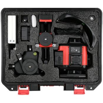 Yato Лазерный уровень YT-30424, 30 м, ±2 мм/10 м, ±3°, 508-530 нм, ≤1 мВт, класс 2, IP54, 3600 мАч, 3,7 В, 3 ч, от -10 до +40 °C (YT-30424)