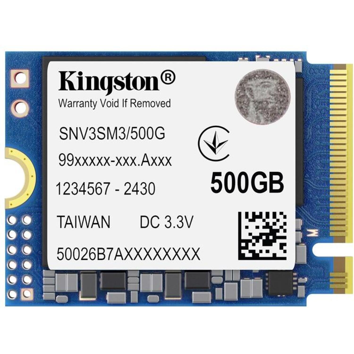 Kingston NV3 SSD SNV3SM3/2T0, 2000 ГБ, 6000 МБ/с, 5000 МБ/с, PCIe 4.0 x4, 3D NAND, 2230 (SNV3SM3/2T0)