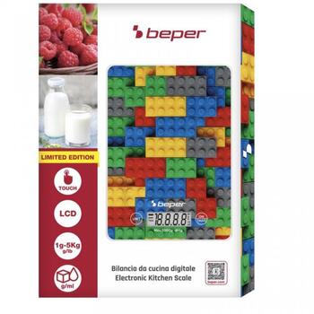 Beper Кухонные весы P102BIL005, 1г, 5кг, многоцветный, функция тарирования, автоматическое отключение, ЖК-дисплей (P102BIL005)