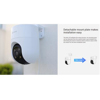 Ezviz H8C CS-H8C-3MP, 3MP 2K, 350°/80°, 30м, IP65, H.265, MicroSD до 512GB, 2.4GHz, DC 12V, белый (CS-H8C-3MP)