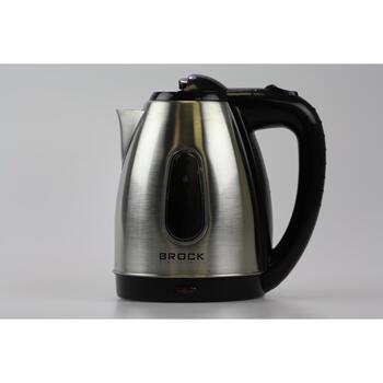 Brock WK 0601 SS электрический чайник, 1,8 л, 1500 Вт, черный/сталь, индикатор уровня воды, автоотключение (WK 0601 SS)