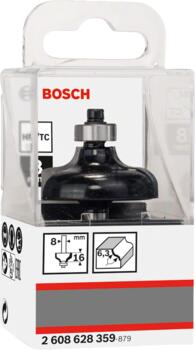 Malu frēze HM R=6,3mm, l=16mm,kāts 8mm, Rokas frēzēm, malu frēzēm PROFILU FRĒZE STANDARD FOR WOOD, 2608628359, BOSCH (2608628359)
