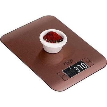 Adler AD 3183c кухонные весы, 5кг, 1г, ЖК-дисплей, платформа из нержавеющей стали, тара, автоотключение, CR2032 (AD 3183c)