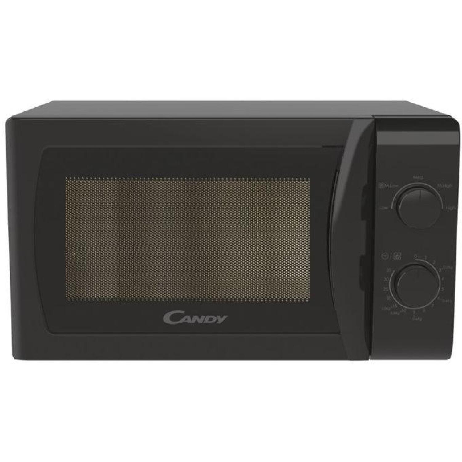 Candy Микроволновая печь CMW20SMB, 20 Л, 700 Вт, Свободно стоящая, Черная, Механический тип управления (CMW20SMB)