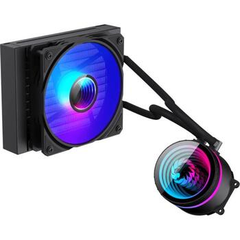 Gamemax procesora dzesētājs ICEBURG 120 BK, 62.82 cfm, TDP līdz 180W, ARGB LED apgaismojums, 800-2000 rpm (ICEBURG 120 BK)