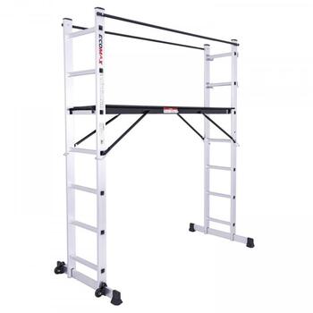 Ecomax Trepes/darba platforma EML0301&EMX, 2x7, 150kg, 1,98m, 1,70m, 3,06m, 2 drošības margas, alumīnija, EN131 (EML0301&EMX)