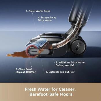 Vacuum Cleaner|DREAME|G12 Dual|Dry&wet|5-in-1 stick vacuum|Black|Bagless|Battery|Suction power 28000 Pa|HHV24A (HHV24A)