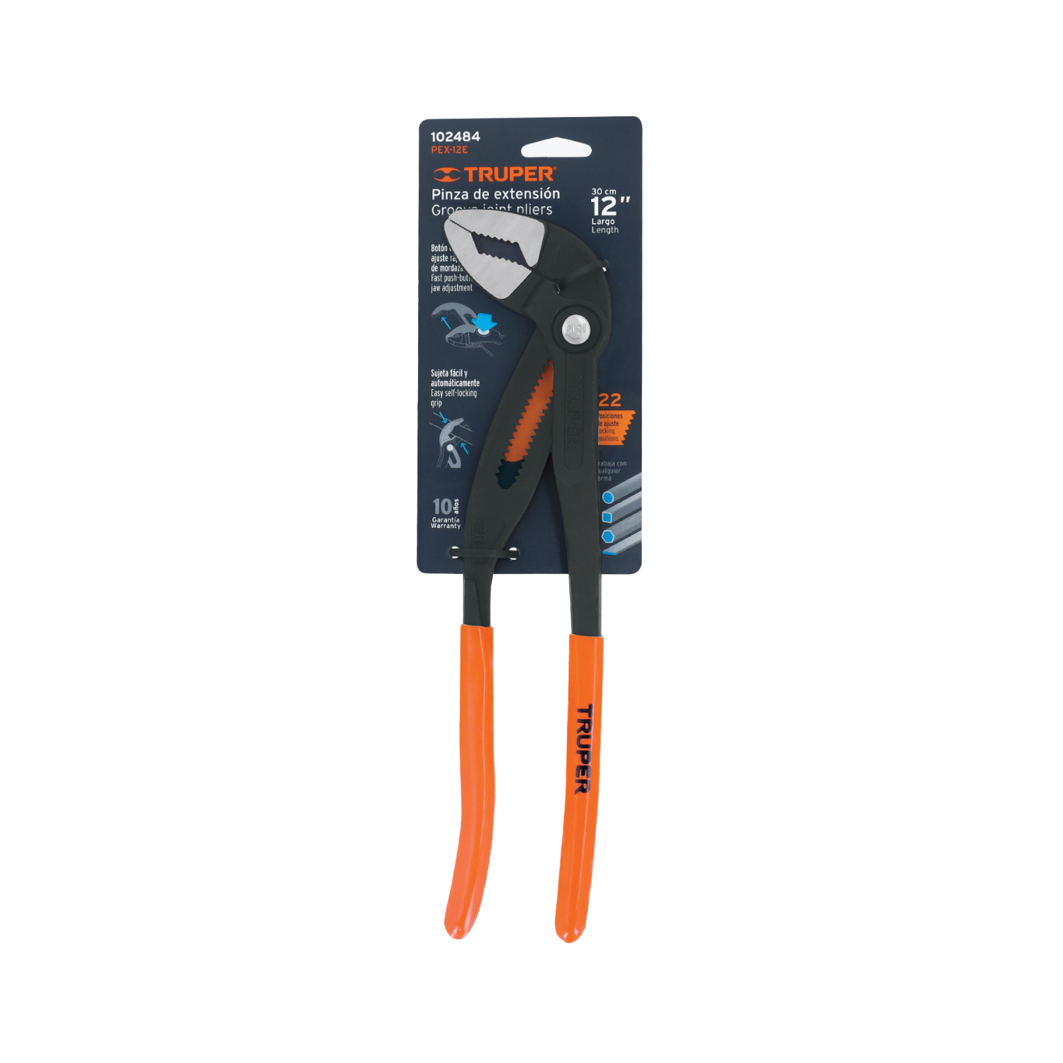 Pārliekamā atslēga ar ātrās nospiešanas pogu 300 mm TRUPER ® PEX-12E TRUPER (PEX-12E)