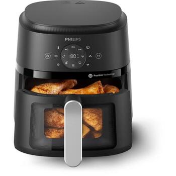 Philips Airfryer NA221/00, 1500 W, 4.2 L, 9 programmas, skārienekrāns, Rapid Air, melns/sudrabs (NA221/00)