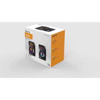 Denver Игровые колонки 123040000000, 2 x 3W RMS, RGB подсветка, USB подключение, 3,5mm аудио разъем (123040000000)