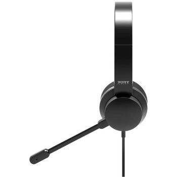 Port Connect austiņas 901605, USB-A, 32 Ohm, 20-20k Hz, 40 mm, stereo, mikrofons, omni, trokšņu slāpēšana, melnas (901605)