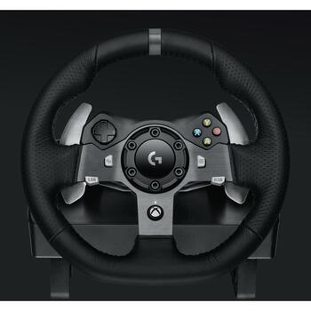 Logitech Руль + педали 941-000123, 900° поворот, USB, черный, алюминий, кожа, 3100 г педали, сетевой кабель (941-000123)