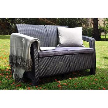 Dārza mēbeļu komplekts Corfu Set pelēks KETER 29197361939 75x70x79cm, 128x70x79cm, 77x57x42cm (29197361939)