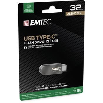 Emtec USB флешка ECMMD32GC283, 32GB, USB 3.2, 80Mbps, 20Mbps, черный, пластик (ECMMD32GC283)