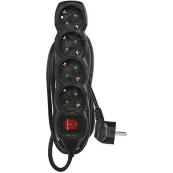Emos Удлинитель PC1425R, 5м, 4x2P+PE, PVH, 3680Вт, с выключателем, защита от детей (PC1425R)