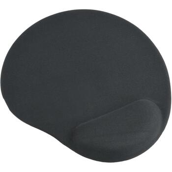 Gembird gēla peles paliktnis MP-GEL-BK, 240x220mm, 3mm, melns, gēla, gumijas, ar plaukstas atbalstu (MP-GEL-BK)