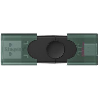 Kingston DataTraveler Duo DTDEG2/128GB, 128 ГБ, USB Type-C/Type-A, черный/зеленый (DTDEG2/128GB)