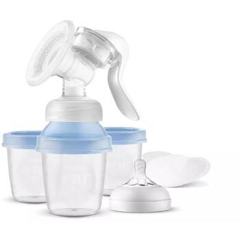 Philips Avent Lotus ручной молокоотсос SCF430/13, 3 контейнера, адаптер, силиконовая насадка, без BPA (SCF430/13)