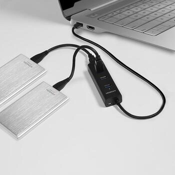 Axagon USB centrmezgls HUE-S2B 4 USB 3.0 porti, 30 cm kabelis, 2A uzlāde, matēts korpuss (HUE-S2B)