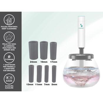 Beper Чиститель кистей P302VIS060, 2xAAA, PET контейнер, ABS корпус, 7 силиконовых адаптеров, диаметр 5-24mm (P302VIS060)