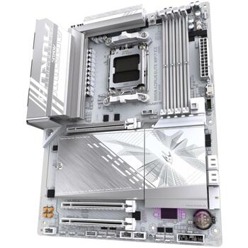 Gigabyte Mātesplate B850 A ELITE WF7 ICE, 14+2+2 fāzes, DDR5 4 DIMM, PCIe 5.0 x16, M.2 Gen5, Wi-Fi 7, 2.5GbE LAN (B850 A ELITE WF7 ICE 1.1)