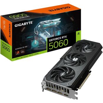 Gigabyte Видеокарта GV-N5060GAMING OC-8GD, 8GB GDDR7, 128bit, PCI-E 5.0, 2595 MHz, 3 x DisplayPort, 1 x HDMI, RGB подсветка (GV-N5060GAMING OC-8GD)