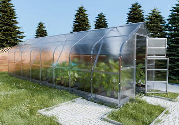 Siltumnīca KLASIKA DROP 2,5x8m ar 4mm polikarbonāta KLASIKA GREENHOUSE (2508004D)