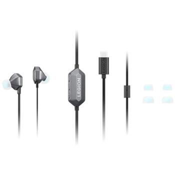 Lenovo RGB spēļu austiņas E510 GXD1N40797, 32Ω, -38dB, 7.1 kanālu virtuālā apkārtējā skaņa, USB-C, RGB apgaismojums (GXD1N40797)