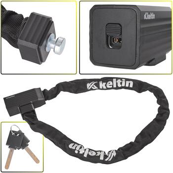 Keltin K02306 velosipēda ķēdes slēdzene, 900mm, 6mm, atslēgas, neilona pārklājums, 2 atslēgas (K02306)
