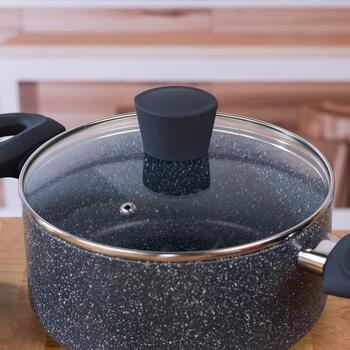 Russell Hobbs akmens katliņš RH00848EU, 20cm, zils marmors, alumīnijs, 9cm, ar vāku, indukcijai piemērots (RH00848EU)