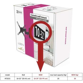 Emos televizora sienas stiprinājums KT3223, 10–39