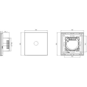 Spring Сенсорный выключатель WT-101 WIFI 1gang(N&L) 1000W/G, 86mm x 86mm x 35mm, 110V – 240V AC, 5A, 1000W, -20 до 70 C (WT-101 WIFI 1gang(N&L) 1000W/G)