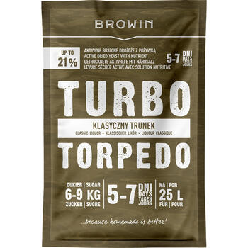 Browin дистилляционные дрожжи Turbo Torpedo, 403131, 21%, 100г, 5-7 дней, 25л партия (403131)