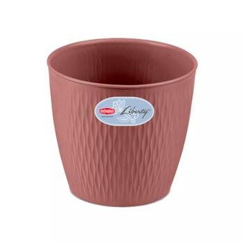 Stefanplast Liberty puķu pods 2187227, Ø20x19cm, 4,6L, brūns, iekštelpām un ārtelpām (2187227)