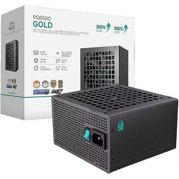 Deepcool barošanas bloks PQ850G R-PQ850G-FD1B-JGEU-V1, 850 W, AC 100-240 V, 120 mm ventilators, 80 PLUS Gold (R-PQ850G-FD1B-JGEU-V1)