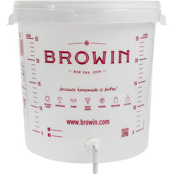 Browin fermentācijas tvertne 340464, 30L, polipropilēns bez BPA, ar krānu, 2 gaisa slūžas, 2 aizbāžņi, 2 caurules (340464)