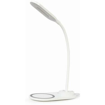 Gembird мобильное зарядное устройство TA-WPC10-LED-01-W, 10W беспроводная зарядка, 1.5 м кабель, 5 В, белый, LED настольная лампа (TA-WPC10-LED-01-W)