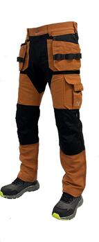 Pesso Titan Flexpro C48 KD125BR_C48, brūns, 320g/m², 80% poliesteris 20% kokvilna, Cordura, 4-virzienu elastīgs, noņemamas kabatas (KD125BR_C48)