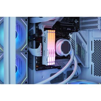 Kingston FURY Beast оперативная память KF564C32BWEA-32, 32GB, 6400MT/s, DDR5, CL32, DIMM, белая, RGB, EXPO, радиатор, ECC (KF564C32BWEA-32)