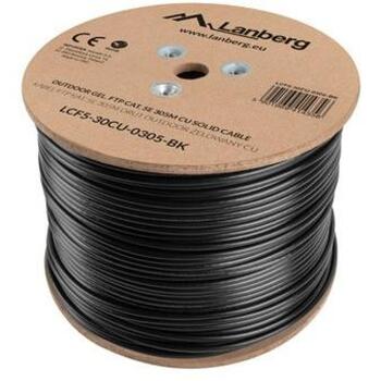 Lanberg Кабель FTP Cat.5e 305m провод LCF5-30CU-0305-BK, 305м, черный, Cu, CAT 5e, F/FTP (LCF5-30CU-0305-BK)