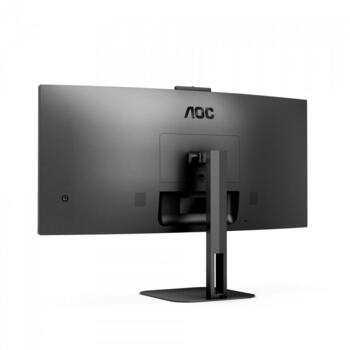 Aoc монитор CU34V5CW/BK, 3440 x 1440, 100 Гц, 1 мс, 1500 R, 4 x USB 3.2, 1 x HDMI, 1 x DP, 2,0 МП камера, 300 кд/м², 3 000:1 (CU34V5CW/BK)