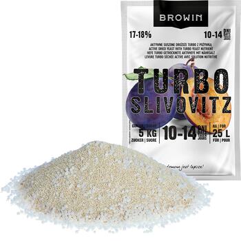 Browin Turbo slivovitz дрожжи 403155, 62 г, 25 л, 5-7 дней, высокое содержание алкоголя (403155)