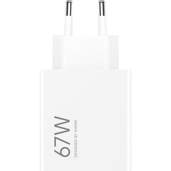 Universāls tīkla lādētājs mobīlajām ierīcēm ar USB Type-A HyperCharge 67W balts BHR07SKEU Xiaomi (BHR07SKEU)