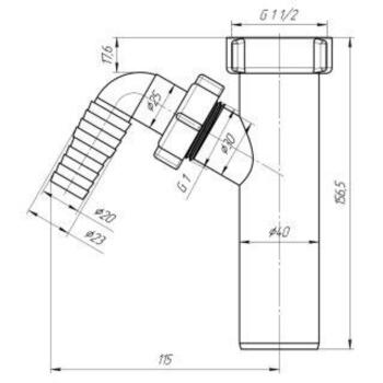 Izvads veļas mazg. mašīnai Ani 1 1/2x40mm (7101900)