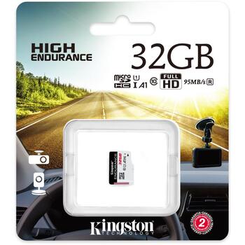Kingston atmiņas karte microSDHC SDCE/32GB, 32 GB, A1, UHS-I U1, 95 MB/s, 30 MB/s, melna un balta (SDCE/32GB)