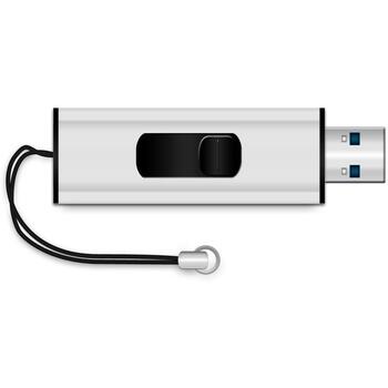 Mediarange MR916 USB-флешка, 32ГБ, USB 3.2 Gen 1, 70МБ/с чтение, 20МБ/с запись, выдвижной корпус, черный/серебристый (MR916)