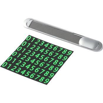 Tellur Pagaidu stāvvietas karte TLL171221, 125 x 19mm, 72g, Cinka sakausējums, Sudraba, 6 magnētiskie skaitļi (TLL171221)