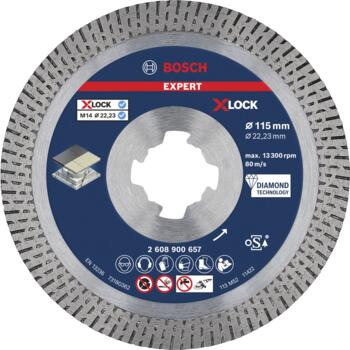 X-LOCK dimanta disks Hard Ceramic 115x22,23, Mazām leņķa slīpmašīnām EXPERT HARD CERAMIC DIMANTA GRIEZĒJDISKS, 2608900657, BOSCH (2608900657)